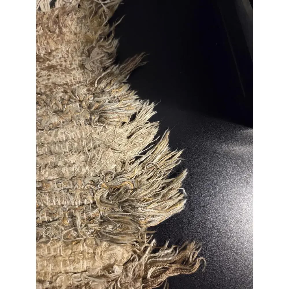 Shag Hand-Knotted Rug | 23in x 21in - Brown Tan